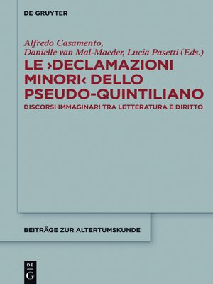 cover image of Le >Declamazioni Minori< dello Pseudo-Quintiliano
